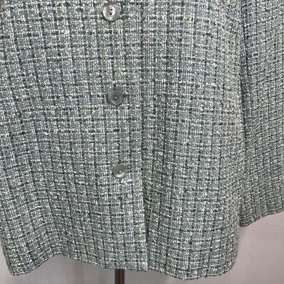 Alfred Dunner Blazer Jacket size 16 Blue Gold Tweed Career Suit Professional - Picture 5 of 8